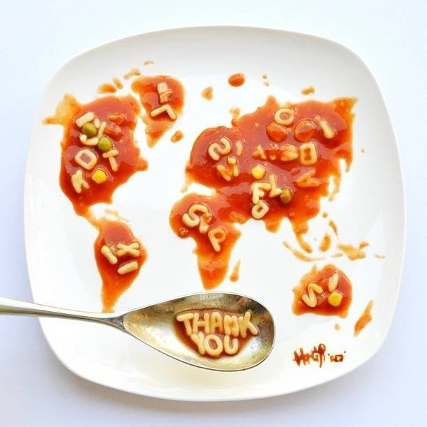 La última pieza del proyecto "30 días de creatividad con comida" de la artista Hong Yi
